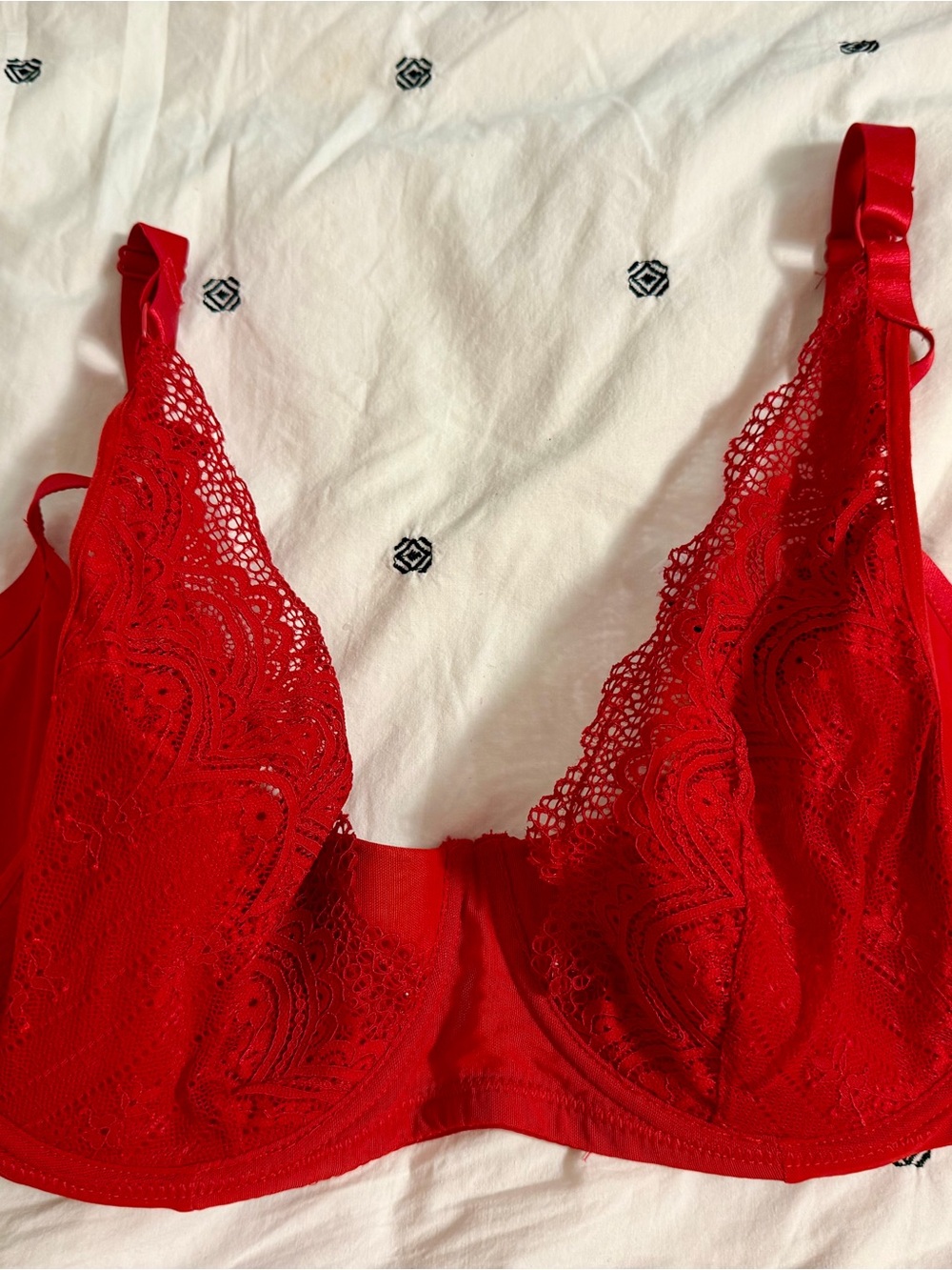 Adore Me Red Lace Underwire Bra